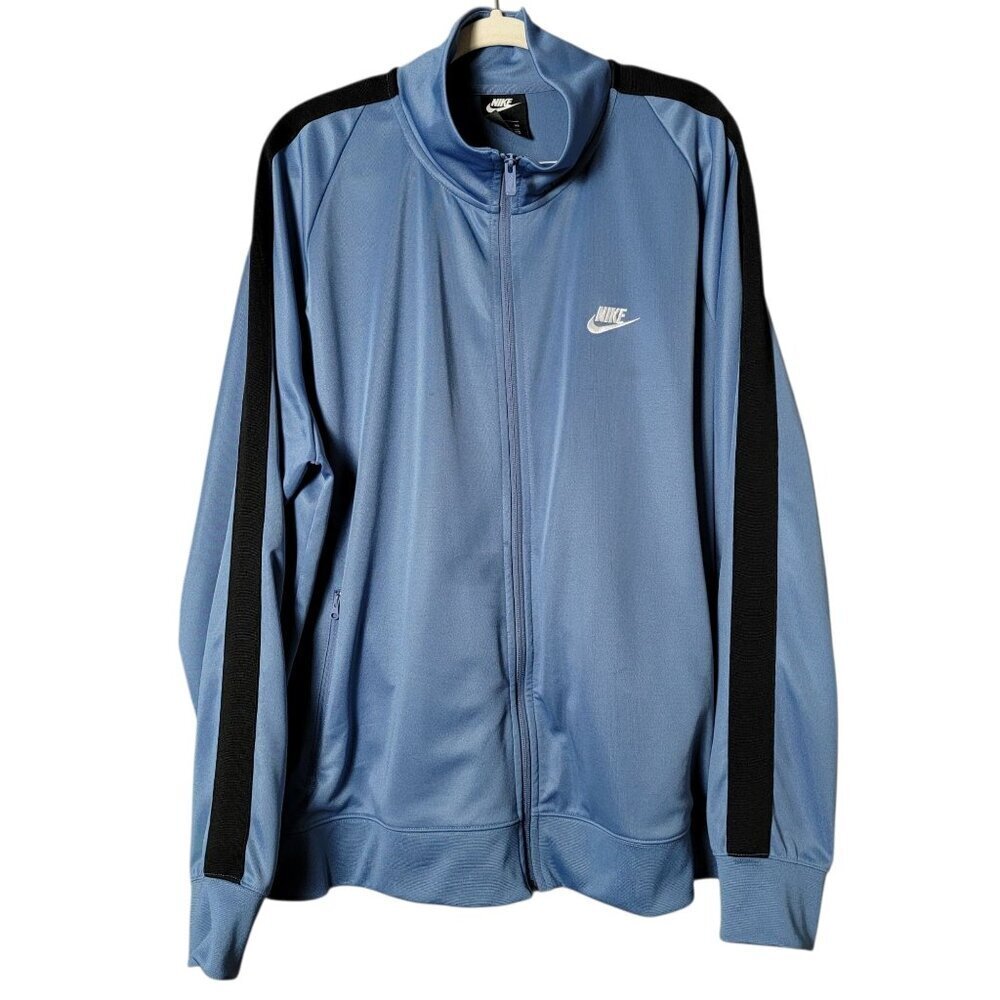 Vintage Nike Mens Blue Black Striped N98 Tribute Full Zip Jacket XXL Black Tag